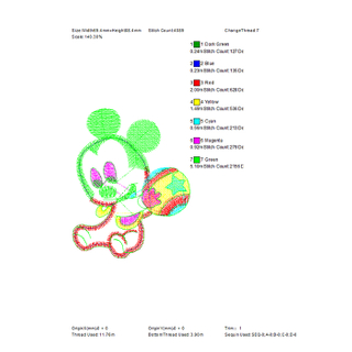 Patrón de bordado de Mickey Mickey