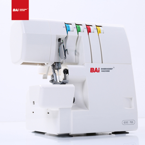 Bai Factory Price Mini Overlock Máquina de coser Onejas individuales / dobles para 3/4 hilos / puntada de cubierta