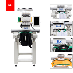 BAI alta eficiencia 12 agujas camisa ropa plana bordado máquina